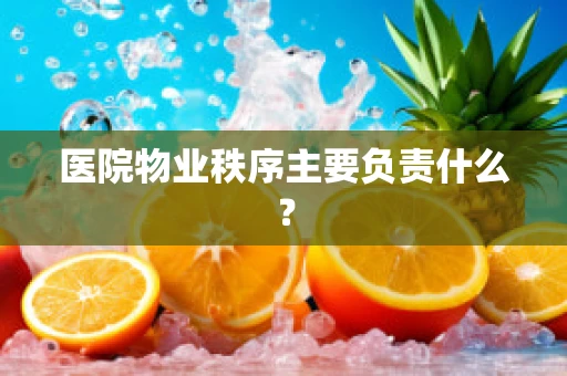 医院物业秩序主要负责什么？